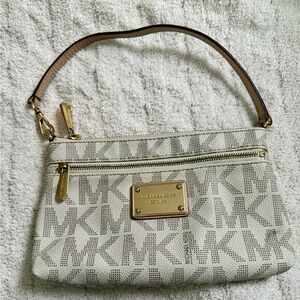 Michael Kors Beige Monogram Wristlet